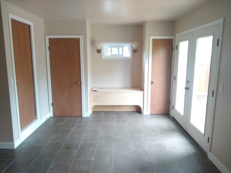 Garage-Conversion-French-Doors-Tile