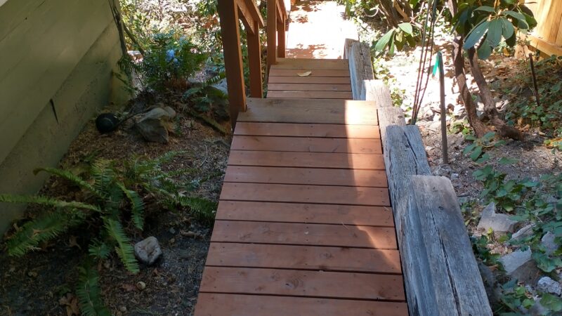 Stairs up a steep side-yard