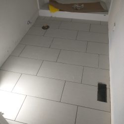 Large format offset tile installation