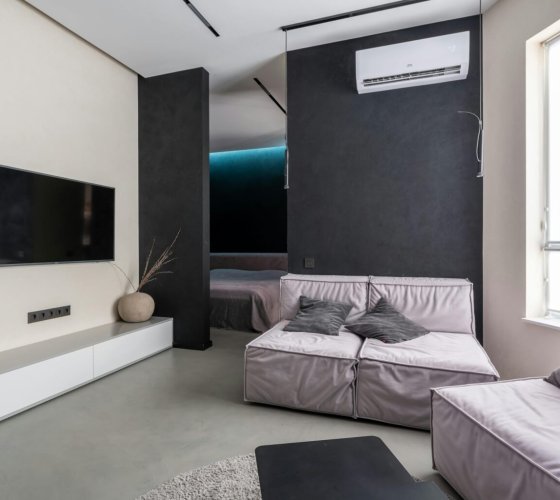 mini split head living room